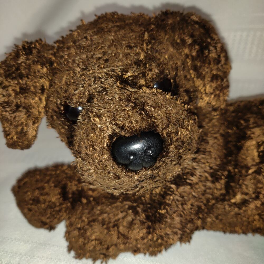 TY Flopper Plush Brown Dog Puppy Toy Chocolate Lab Stuffed Animal 2001 12"